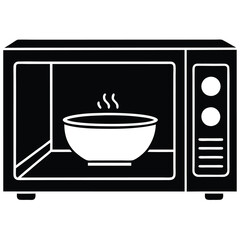 Modern Microwave Vector – Editable Kitchen Icon for Design & Branding Projects