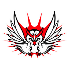 Owl night bird wise forest animal wisdom cuckoo Isolated Vector Graphic Design Illustration
