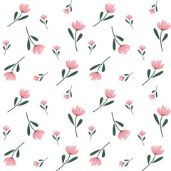 
Spring, summer romantic flower, floral garden seamless pattern