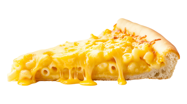 Floating slices of pizza isolated on a transparent background