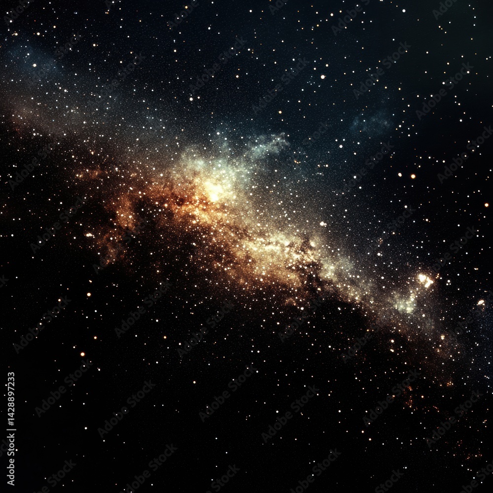 Poster stunning galactic swirl reveals cosmic colors and star clusters across the vastness of space in a me