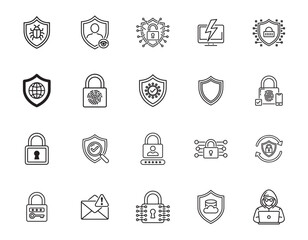 20 Cybersecurity Icons set

