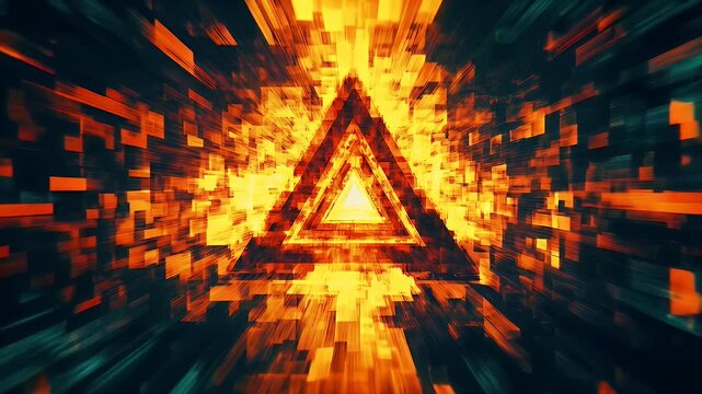 Abstract triangular fire graphic design