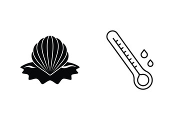 Summer Heat Icon Set With Watermelon And Thermometer Displaying Hot Weather