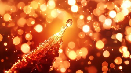 Sparkling soda jet, festive lights