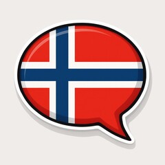 Norwegian flag Speech Bubble
