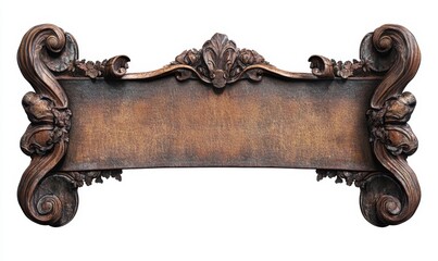 Ornate, antique style wooden sign