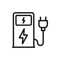 Electric Vehicle Charging Station Vector Illustration