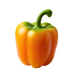 Orange bell pepper isolated close up on white background