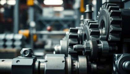Fototapeta premium Mechanical gear assembly featuring complex engineering and precision movement