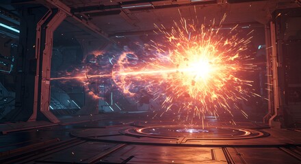 Explosion in Futuristic Corridor