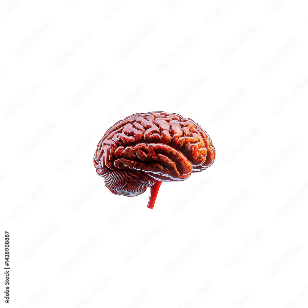 Poster detailed illustration of human brain showcases its intricate structure, highlighting complexity of n