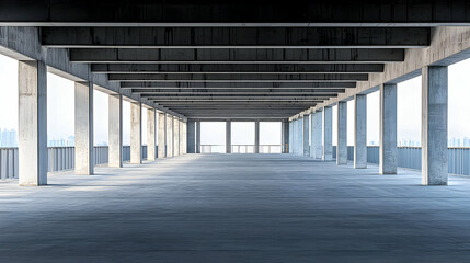 Fototapeta premium Empty Concrete Construction Interior