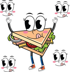 A various sweets on white background, Cartoon Penguin Carrying Giant Funny Vector Clipart
