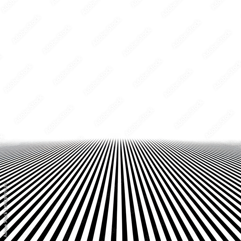 Aufkleber vast, abstract landscape of parallel lines stretches into distance against stark transparency backgr