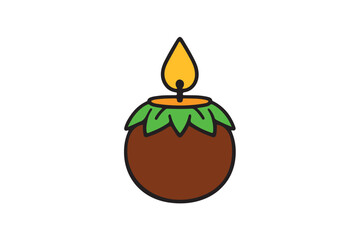 Pongal candle design on white background.(1)