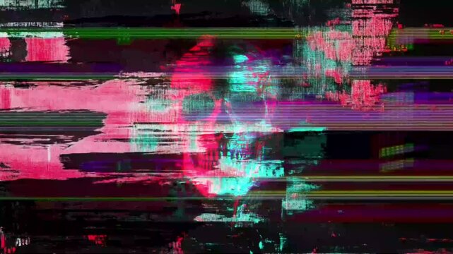 digital glitch skull in the style of modern grunge design