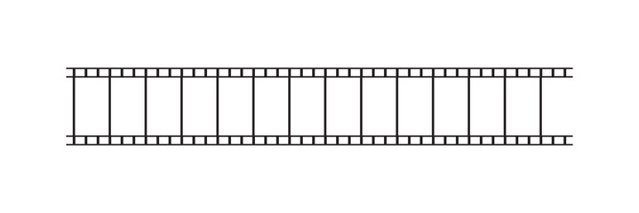 Film strip isolated vector icon. Retro picture with film strip icon. Film strip roll. Video tape photo film strip frame vector on white background. eps10