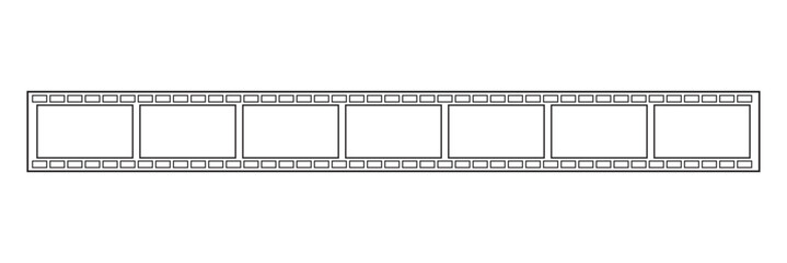 Film strip line icon simple design, film strip icon used for videography elements, cinema reel. Filmstrip with frames, photo and videos for camera.