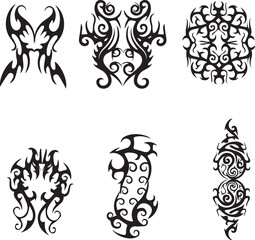 Tribal butterfly tattoo design, Abstract vector signs, symbols, tattoo