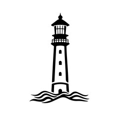 A Tall Lighthouse Icon that is Clean, Flat & Detailed