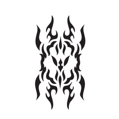 Stylized tribal dragon logo design for branding and artistic projects, illustration vector graphic of tribal art abstract design face devil