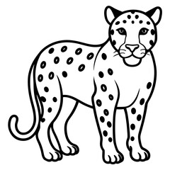 Elegant Jaguar Outline Illustration
