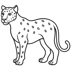 Elegant Jaguar Outline Illustration