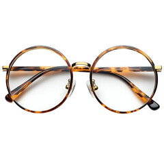 Tortoise Shell Round Glasses Gold Accents Stylish Eyewear Fashion Accessory