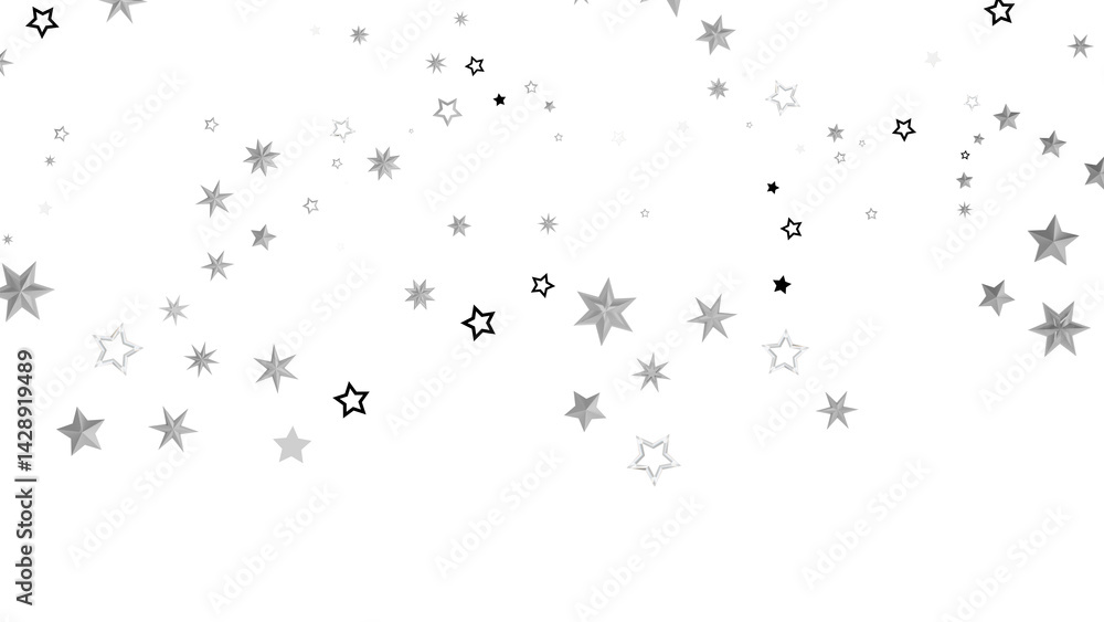 Poster an abstract image featuring white stars scattered against a black background. the stars are arranged