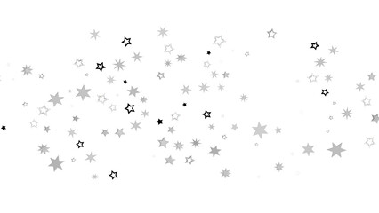 Abstract image of silver stars against a black background.