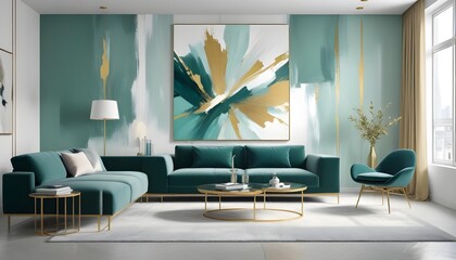 interior modern design room 3d