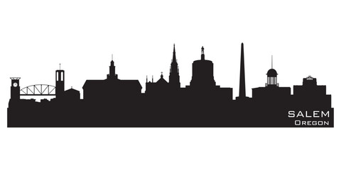 Salem Oregon city skyline vector silhouette