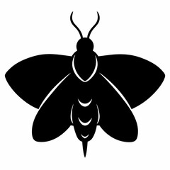 Elegant Moth Silhouette in Black Vector