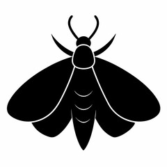 Elegant Moth Silhouette in Black Vector