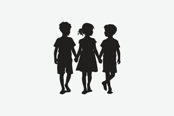 Silhouette of children's