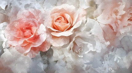 42. A floral pattern with elegant watercolor textures