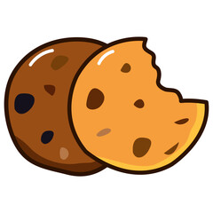 Illustration of Two Delicious Cookies. cartoon