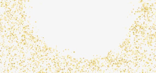 Elegant gold glitter confetti on white background. Perfect for celebrations!
