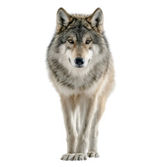 Obraz premium Majestic Wolf Staring into the Camera with Transparent Background