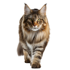 Fototapeta premium Majestic Maine Coon Cat in Striking Pose on a white background.