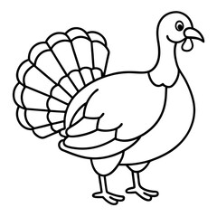 Elegant Turkey Outline Vector Design