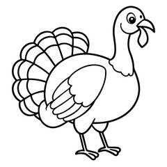 Elegant Turkey Outline Vector Design