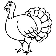 Elegant Turkey Outline Vector Design