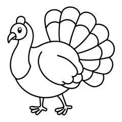 Elegant Turkey Outline Vector Design