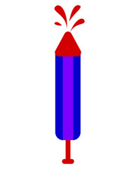 "Colorful Water Toy Rocket – Traditional Bengali Holi Pichkari Vector Illustration"