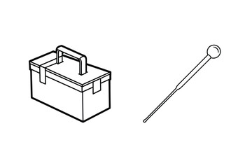 Toolkit And Applicator Tools Vector Illustration For Construction Or Cosmetic Applications