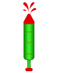 "Colorful Water Toy Rocket – Traditional Bengali Holi Pichkari Vector Illustration"