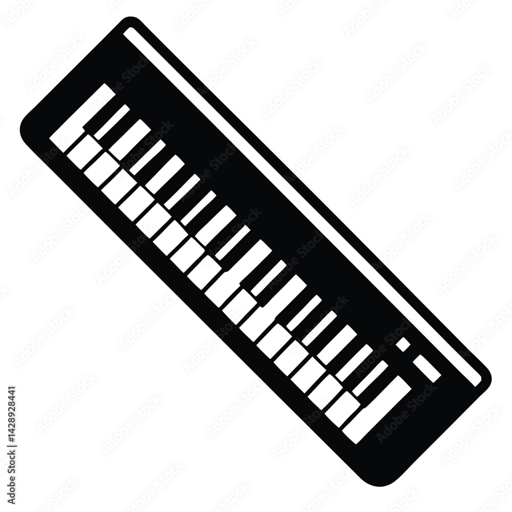 Aufkleber isolated black vector musician using element keytar with white background