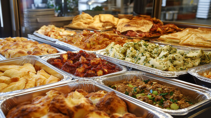 Colorful Assorted Food Display in Supermarket Aisle